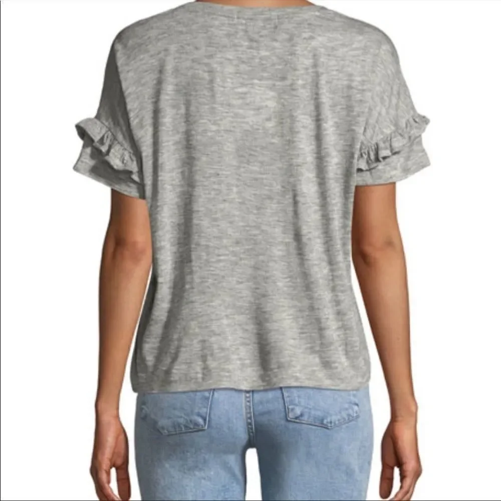 Free Generation Grey Ruffle Sleeve Top